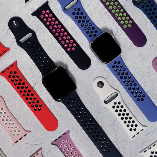 Breathable sport silicone watchband