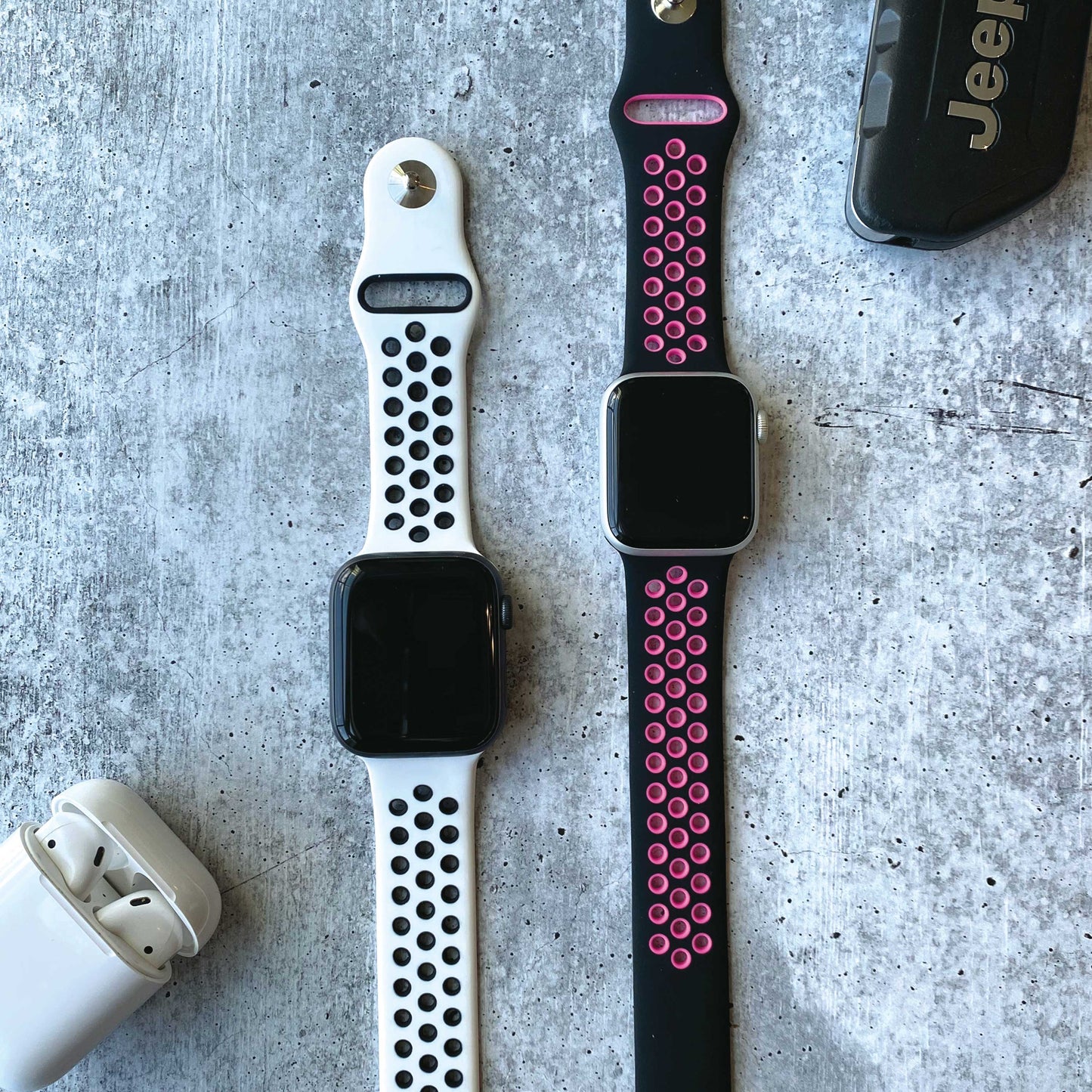 Breathable sport silicone watchband