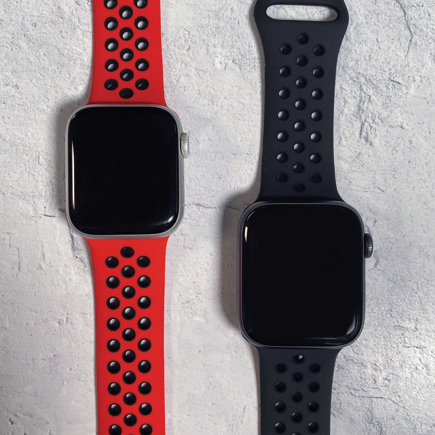 Breathable sport silicone watchband