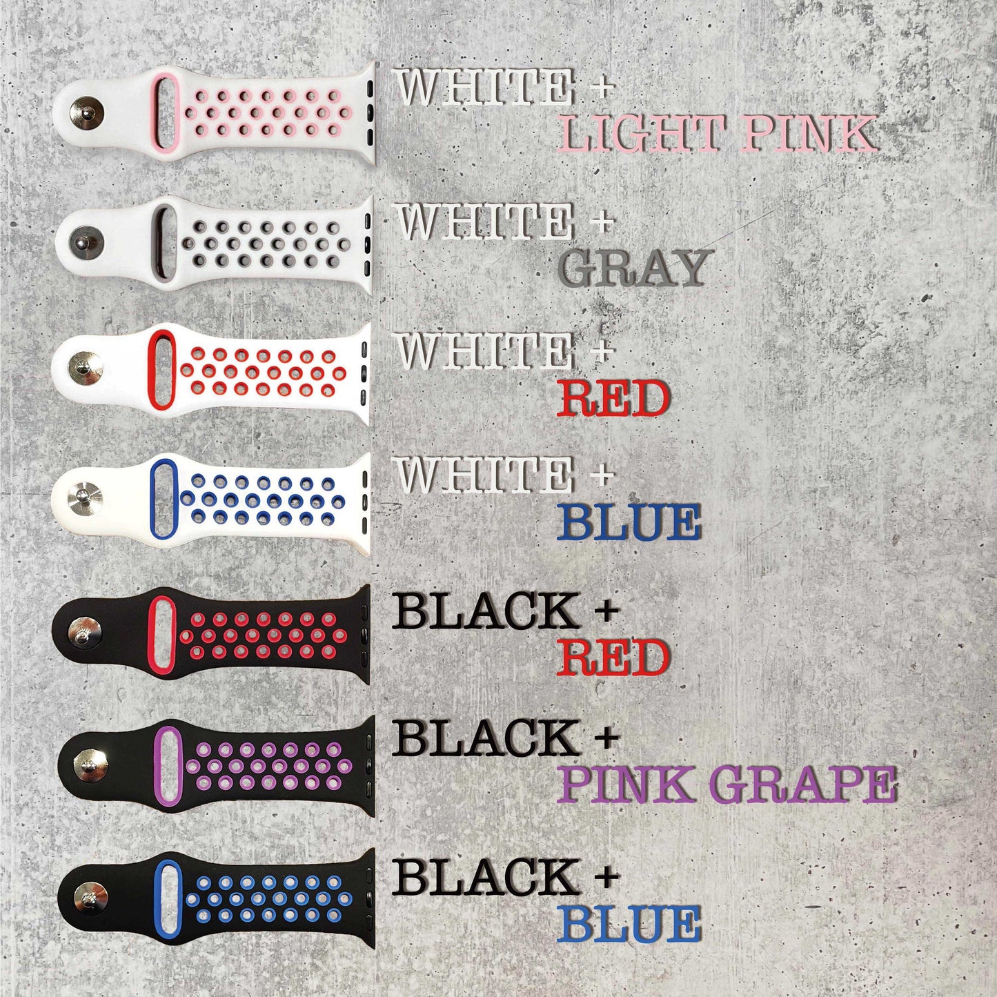 Breathable sport silicone watchband