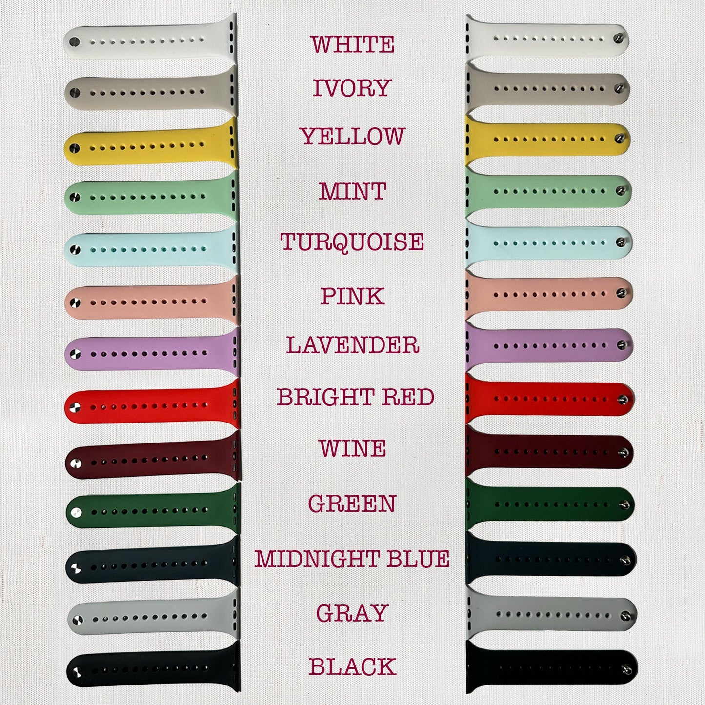Double pin silicone band for Apple Watch