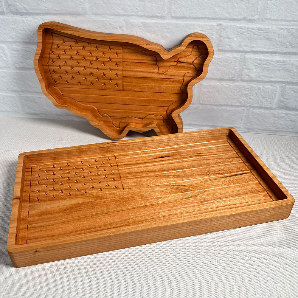 A USA Flag wood tray.