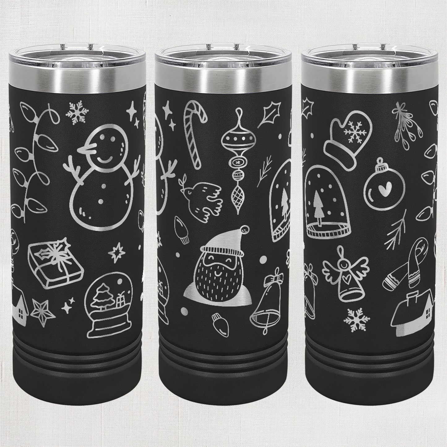 22 oz. Skinny Tumbler - Christmas wrap