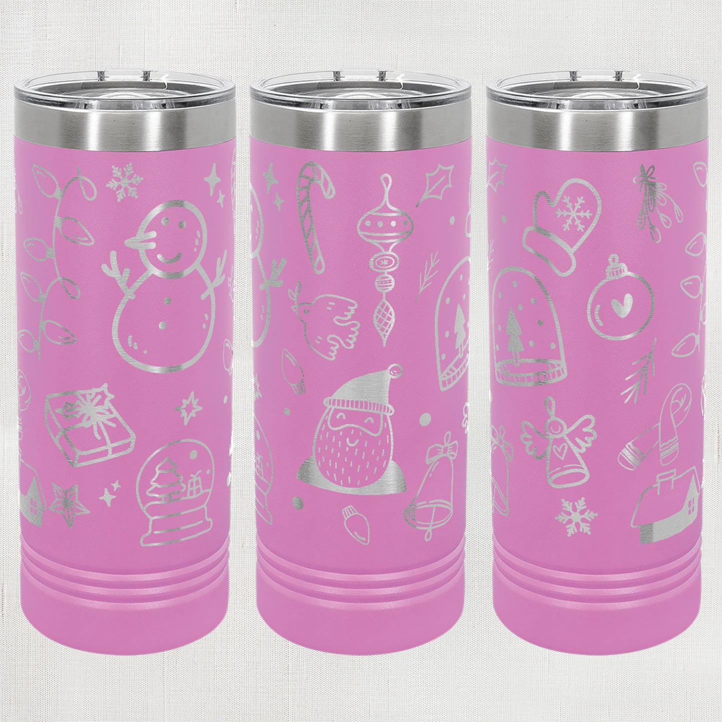 22 oz. Skinny Tumbler - Christmas wrap