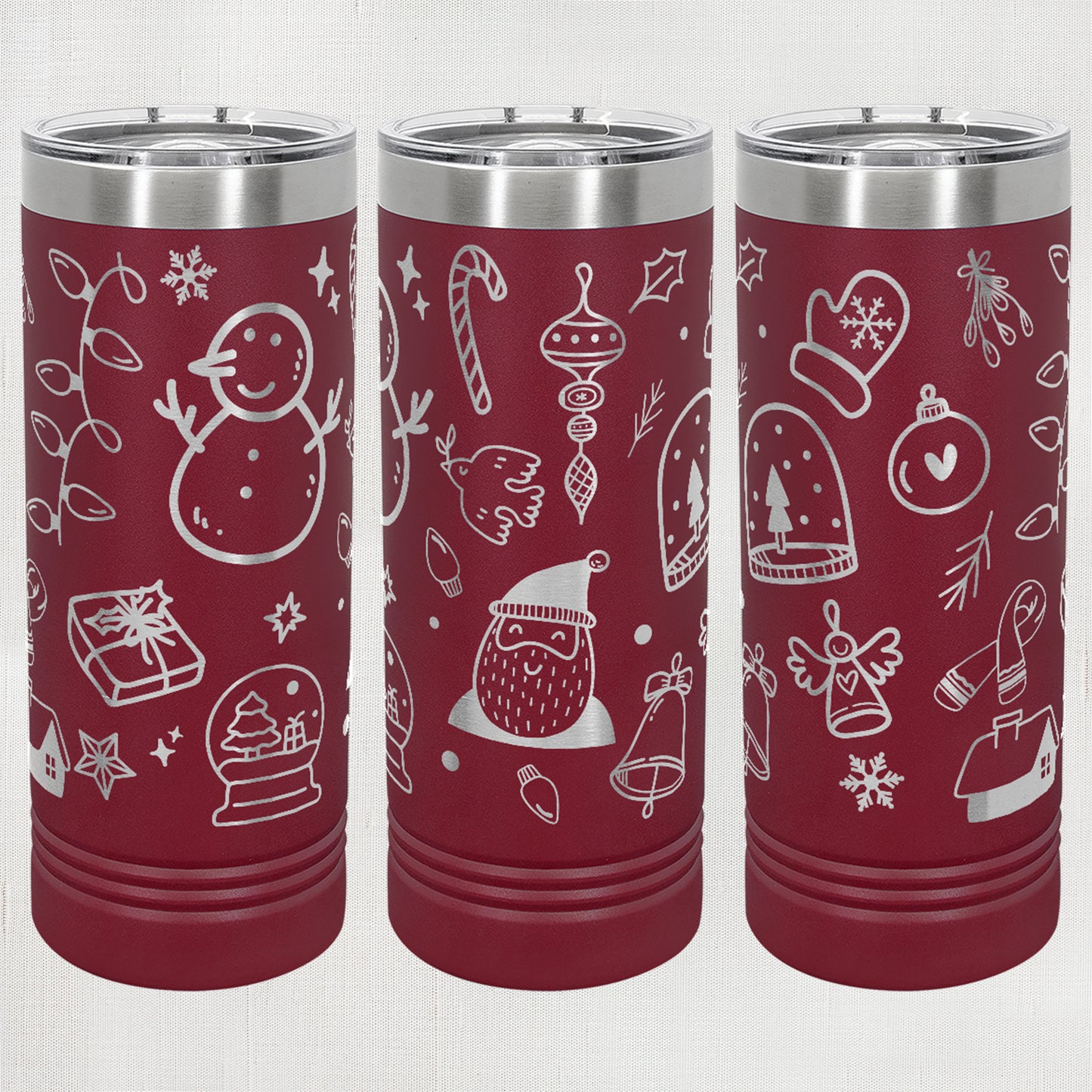 22 oz. Skinny Tumbler - Christmas wrap