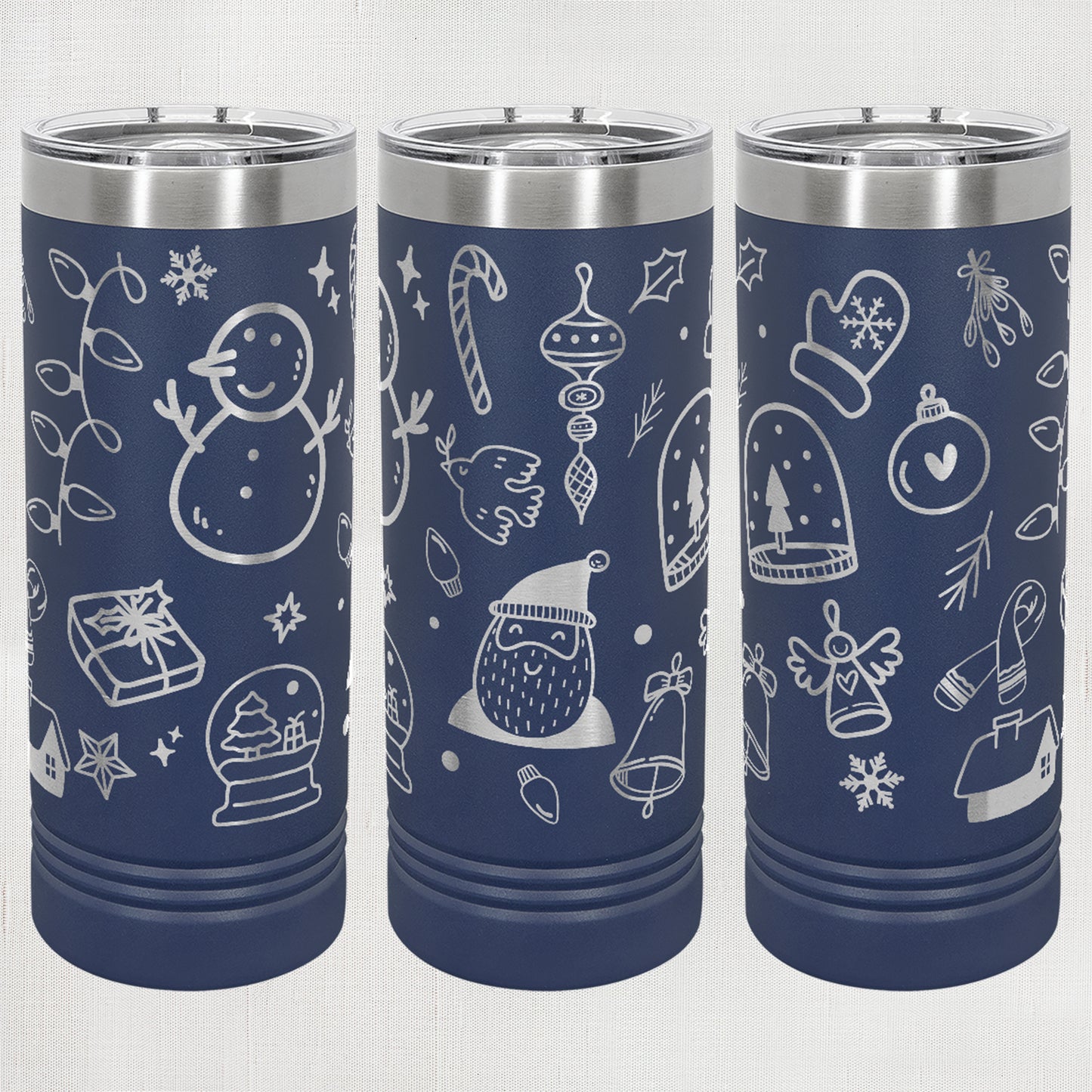 22 oz. Skinny Tumbler - Christmas wrap