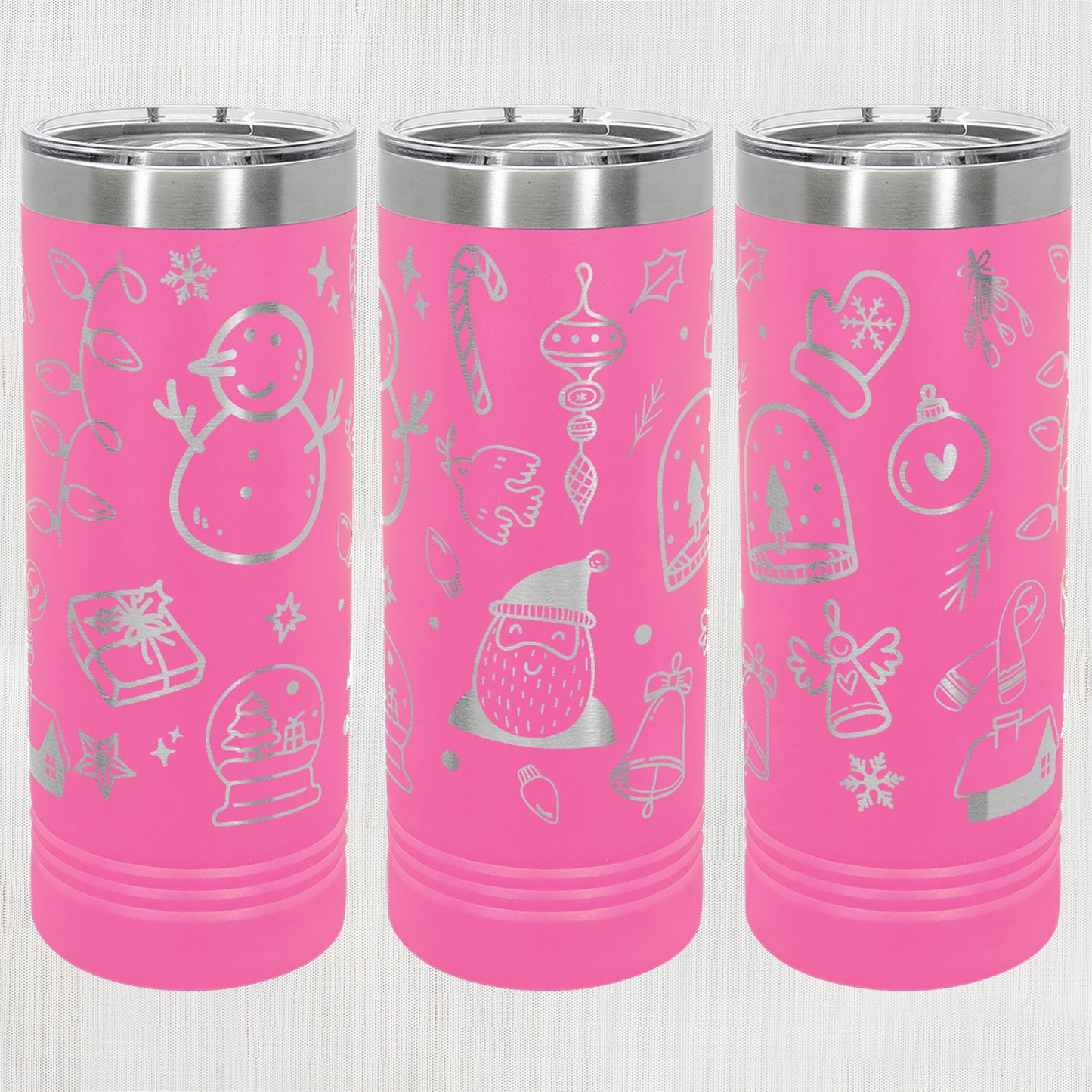 22 oz. Skinny Tumbler - Christmas wrap