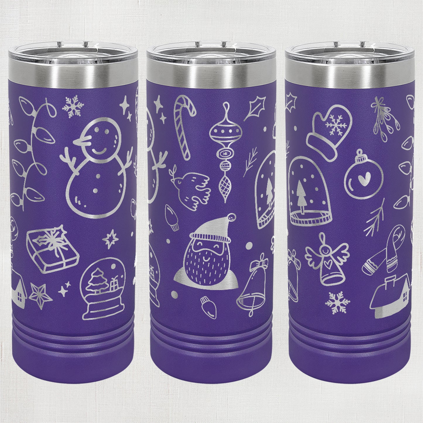 22 oz. Skinny Tumbler - Christmas wrap