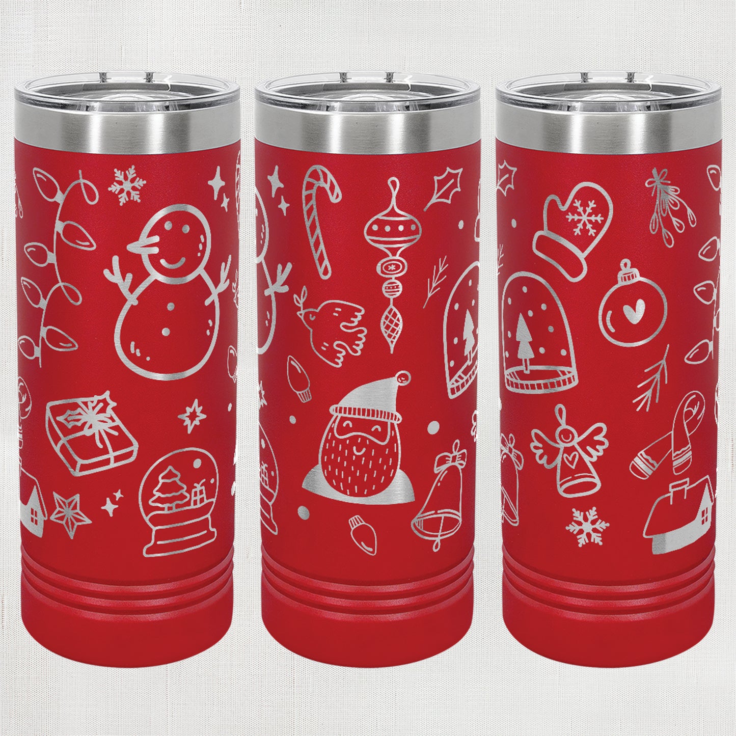 22 oz. Skinny Tumbler - Christmas wrap