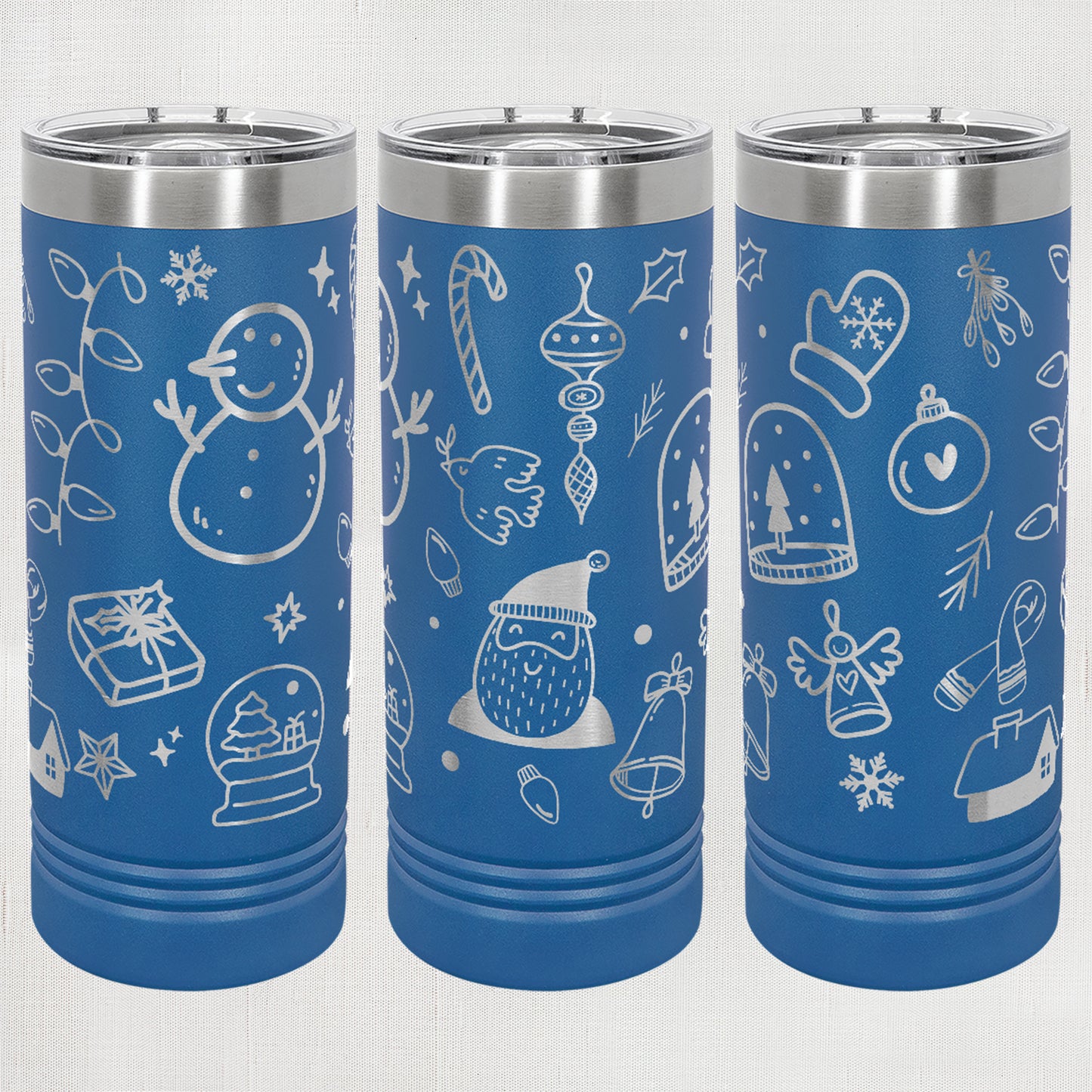 22 oz. Skinny Tumbler - Christmas wrap