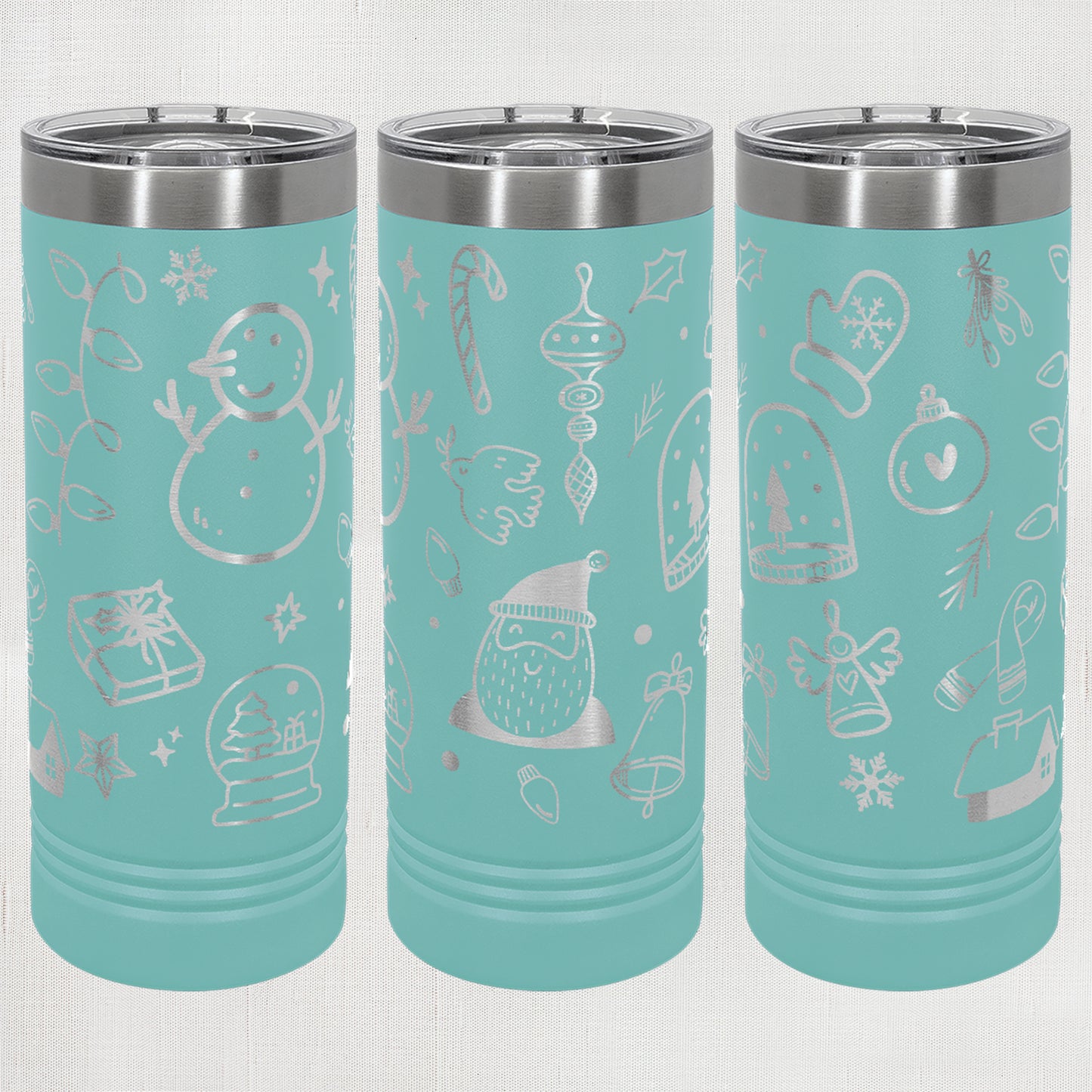 22 oz. Skinny Tumbler - Christmas wrap