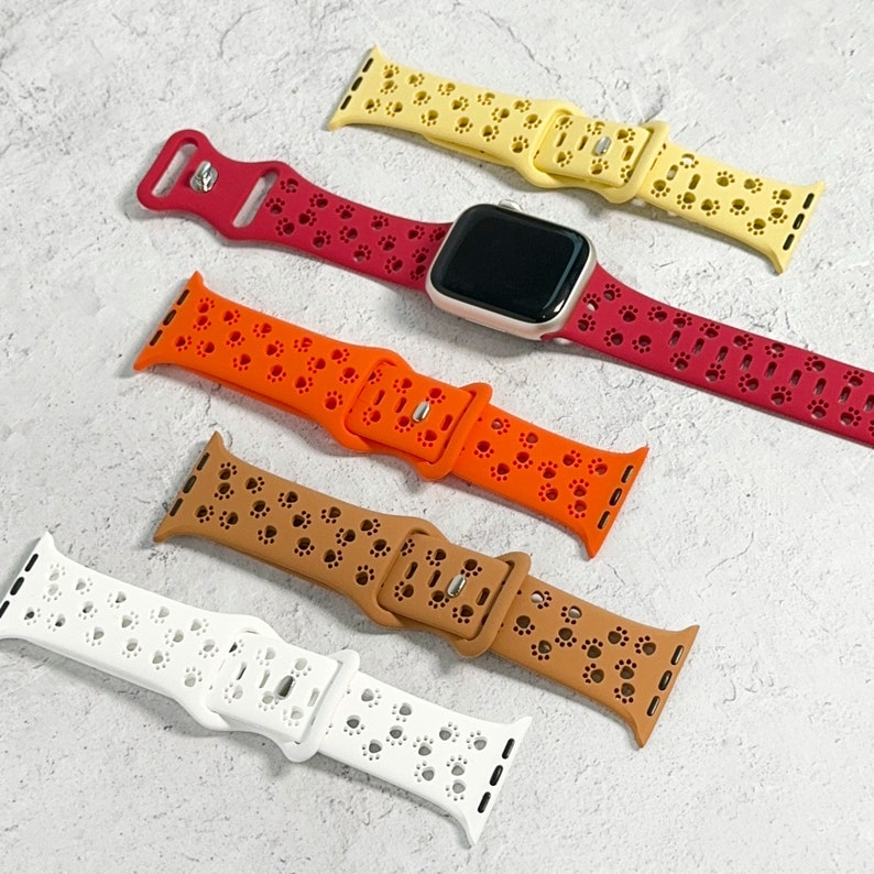 Paw Print silicone band for Apple Watch