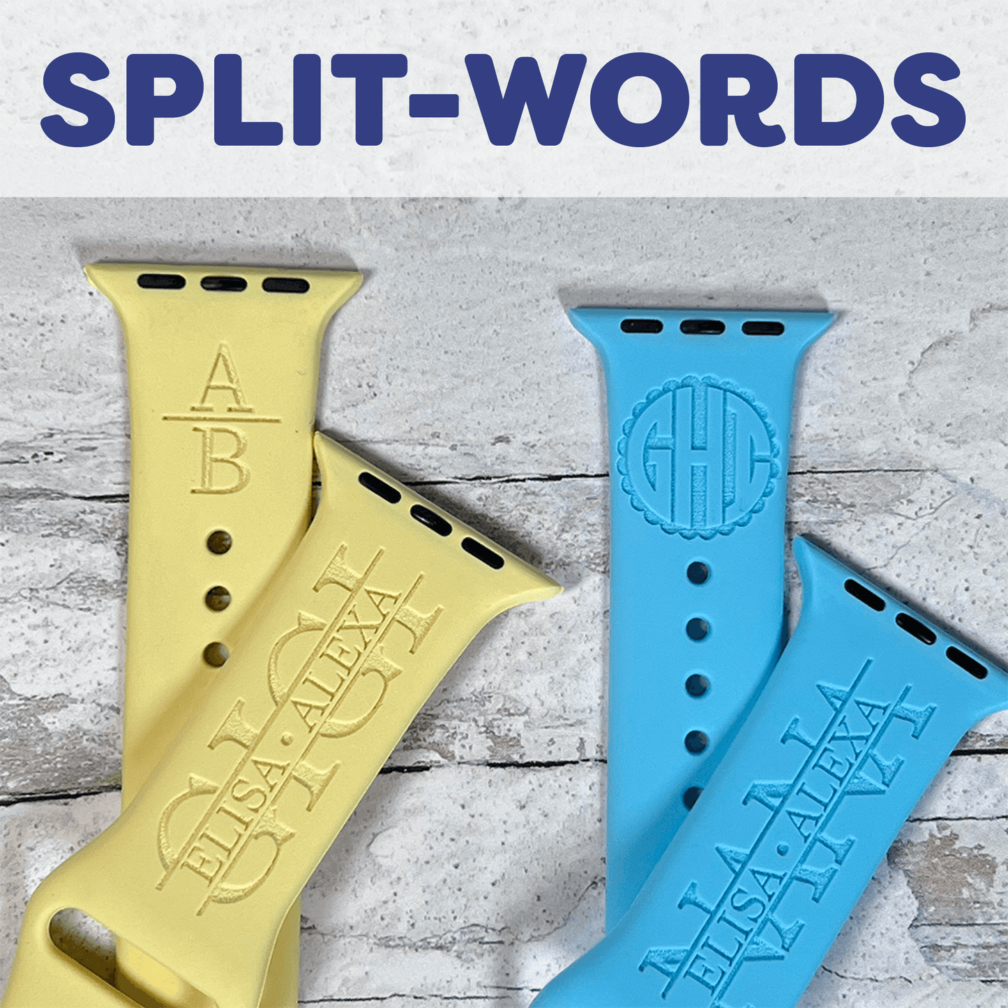 SPLIT-WORDS - Engraved watchband new