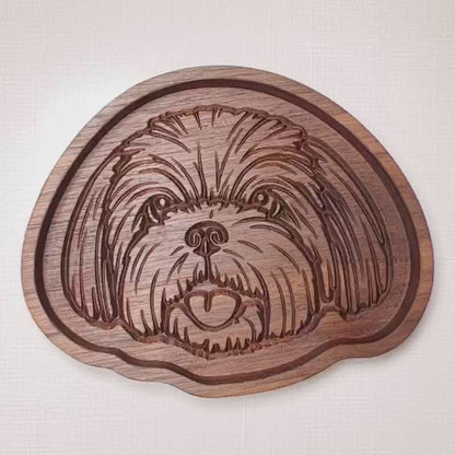 Shih Tzu wood tray