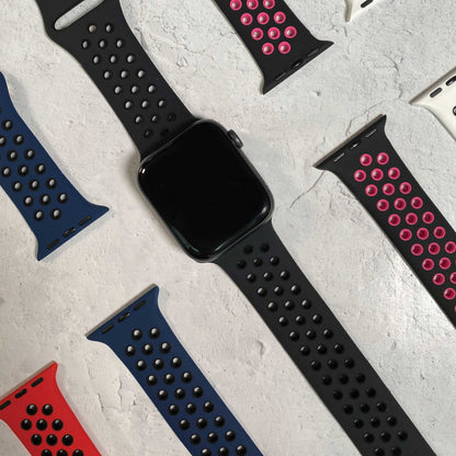 Breathable sport silicone watchband