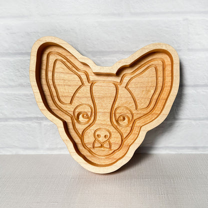 Chihuahua wood tray.