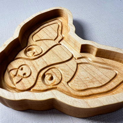 Chihuahua wood tray shaped wooden tray.