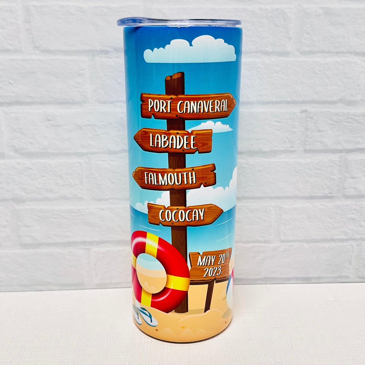 Beach sign - Skinny tumbler - Mariner 05/20/23