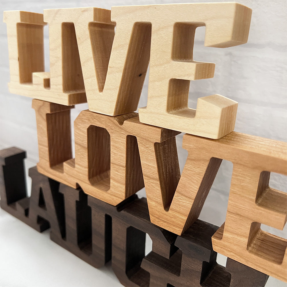 Standing words - Live Love Laugh wooden letters.