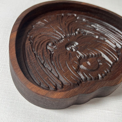 A wooden Shih Tzu wood tray.